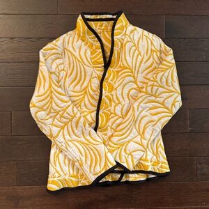 TrimDin Artisan Reversible Jacket - Ruffle Palm Lemon Women's Jacket